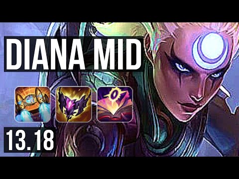 DIANA vs RYZE (MID) | 8 solo kills, Legendary, 1.0M mastery | NA Diamond | 13.18