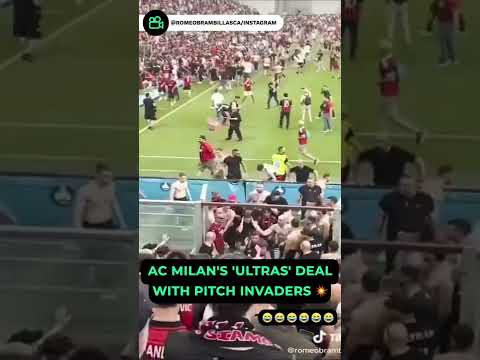 this is how the ac Milan ultras deal with the pitch invaders