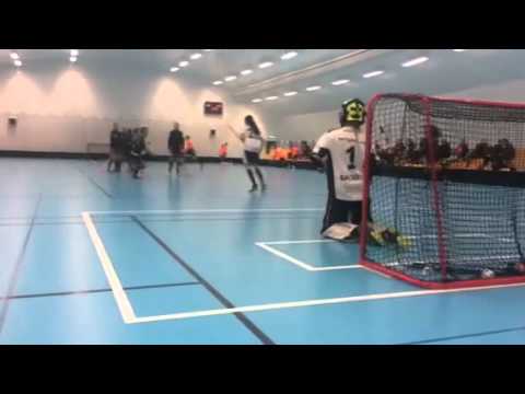 Matchcoach innebandymålvakt uppvärmning