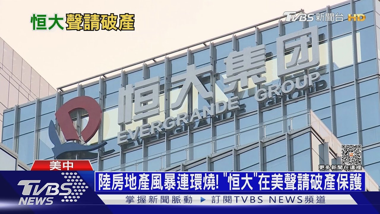 陸房地產風暴連環燒! 「恒大」在美聲請破產保護