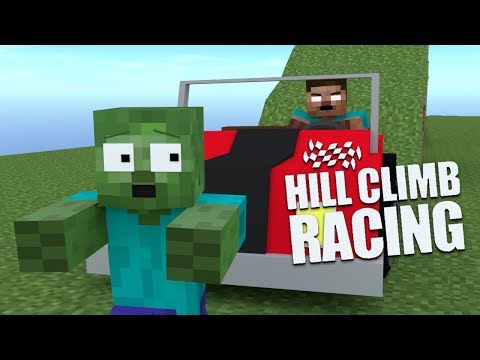 Monster School : Hill Climb Racing Challenge - Minecraft Animation