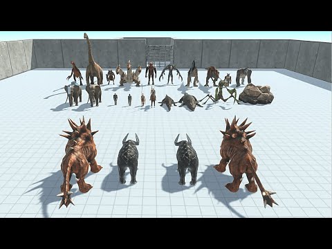 2x HELLHOUND + 2x GORGON VS BOSS AND MINI BOSS Animal revolt Battle Simulator
