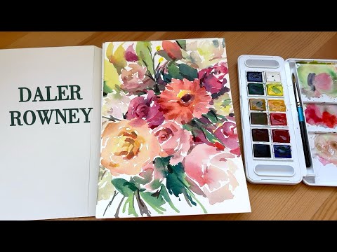 Daler Rowney Aquafine Watercolor Travel Set Unboxing, Swatching & Painting