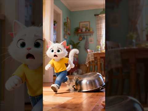 حلة الطبخ تتبع القط كريم