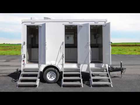 3 Station Portable Restroom Trailer | Calypso Series