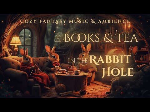 Books & Tea Evening in the Rabbit Hole • Cozy Forest Ambience & Quiet Fantasy Music for Calm Reading