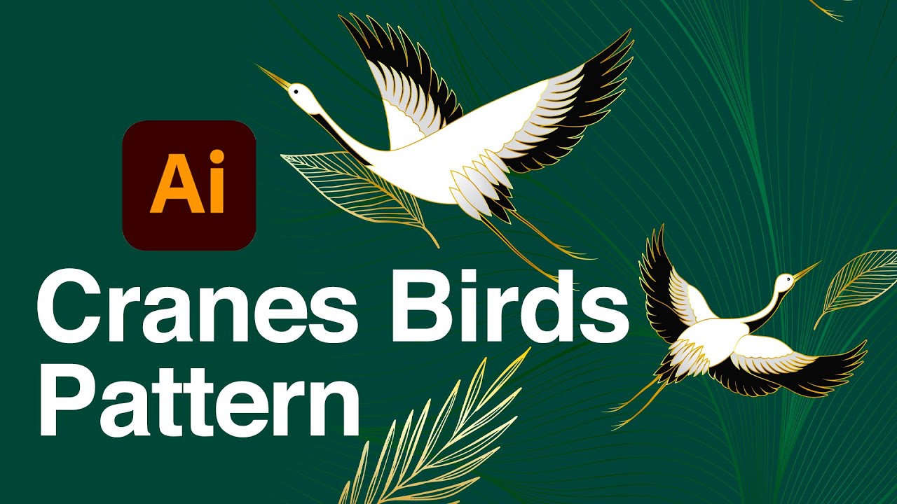 Adobe Illustrator Cranes Birds Vector Artwork | From Real Life Image | 2022 Tutorials | Speed Art