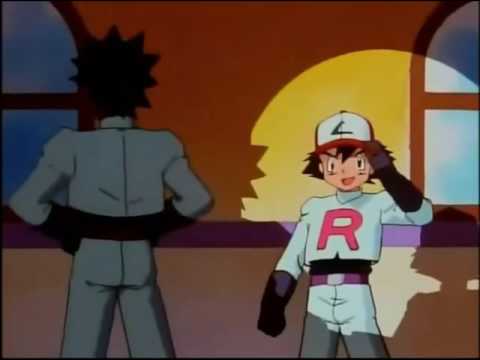 Nunca antes visto!!!.      Ash y sus amigos dicen el lema del equipo Rocket