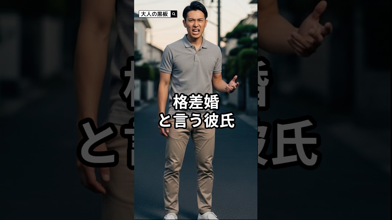 格差婚と言う彼氏