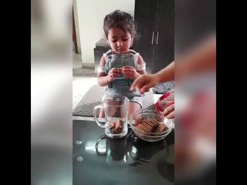 2 Year old Armeen learning to make cup cakes - Timelapse