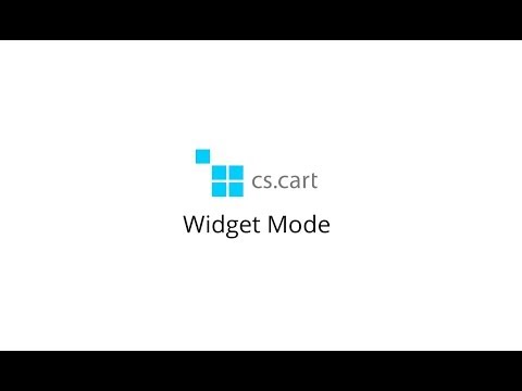 CS-Cart eCommerce Platform. Features: The Widget Mode