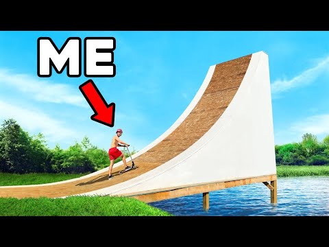 I Built the World’s Largest Mega Ramp Lake Jump!