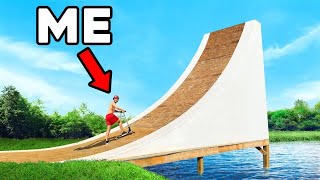 I Built the World’s Largest Mega Ramp Lake Jump!