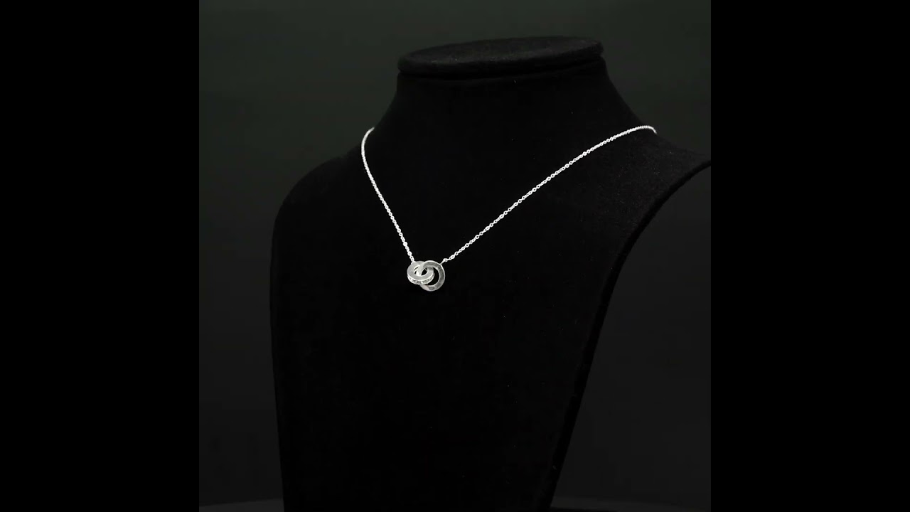 Dây chuyền bạc DCJ44 mặt vòng tròn đôi s925 ChariotJewelry