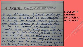 Write an Essay on a Farewell Function at My School || Essay Writing ||