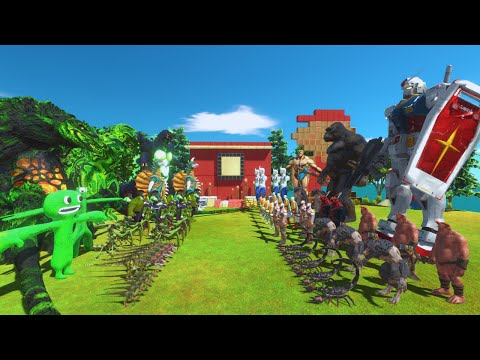 Super Godzilla Team vs Armored Titan Team - Animal Revolt Battle Simulator