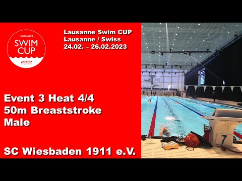 Lausanne Swim Cup 2023 - Event 3 Heat 4/4 Male 50m Breaststroke