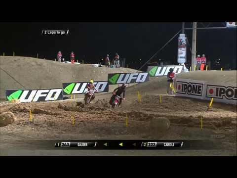 2017 MXGP of Qatar MXGP Race 2 Antonio Cairoli passes Tim Gajser on the final lap