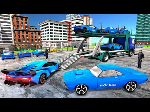 US Police Car Transporter Truck: Airplane Transport Simulator #2 - Android Gameplay