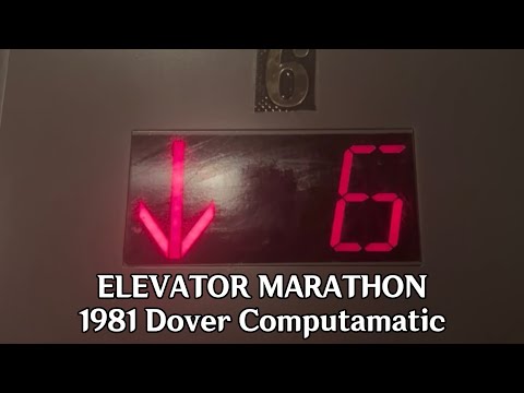 2025 Retake: All Seven 1981 Dover Computamatic Traction Lifts at the Hilton in Parsippany, NJ