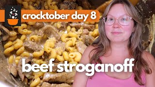 Crocktober Day 8: High-Protein, Low-Calorie Beef Stroganoff | Healthy Slow Cooker Dinner