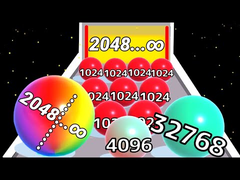 Satisfying mobile game - Ball Run infinity - ball run 2048 video gameplay walkthrough part 13