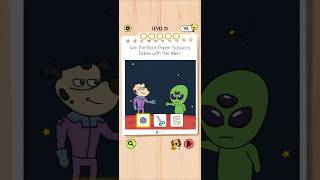 Brain Test 5 Level 23: Win the Rock Paper Scissors Game with the Alien Walkthrough