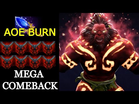 MEGA CREEP COMEBACK DEFENDS Axe with Scepter IMBA AoE Burn 7.28 DotA 2