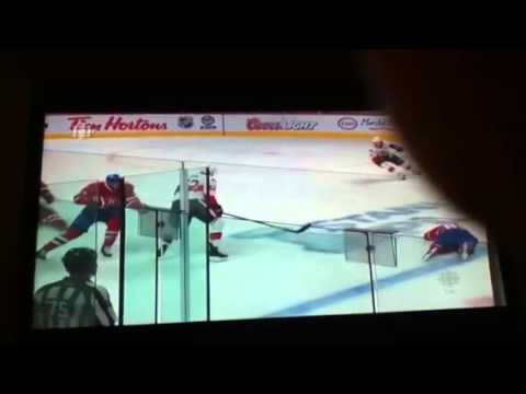 Ottawas defence man makes a dirty hit on Lars Eller in game