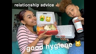 MUKBANG ( relationship advice & good hygiene) ft. amariss !