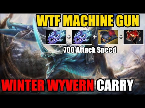 WTF! MACHINE GUN WINTER WYVERN MAX ATTACK SPEED BUILD - DOTA 2