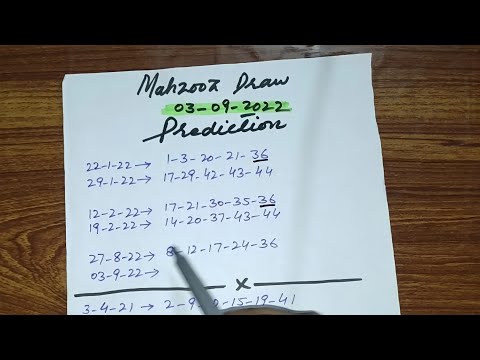 Mahzooz Draw Jackpot Prediction ! 03/09/22