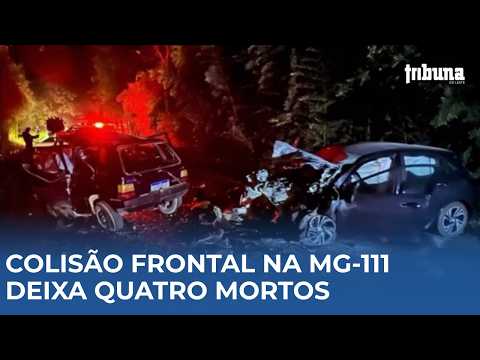 Colisão frontal na MG-111 deixa quatro mortos