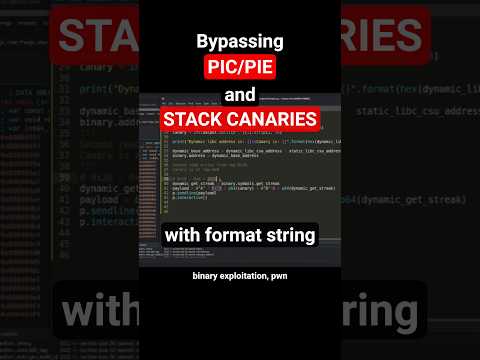 Learn how to #bypass #PIC/PIE and stack canaries #exploiting a format string #vulnerability #pwn