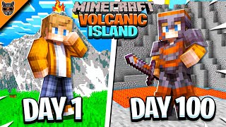I Survived 100 Days on a VOLCANIC ISLAND in HARDCORE Minecraft!