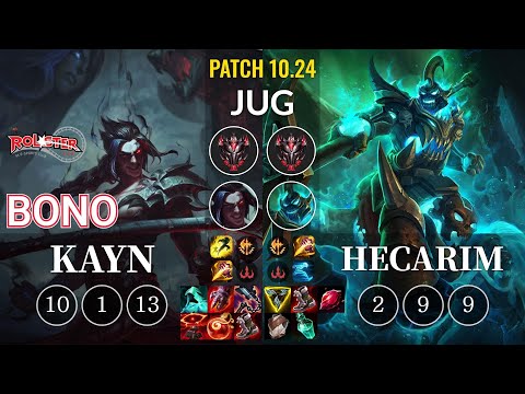 KT Bono Kayn vs Hecarim Jungle - KR Patch 10.24