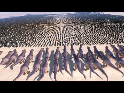 100 T-rex vs 30,000 Wolves - Ultimate Epic Battle Simulator