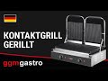 Commercial Contact Grill / Panini Press - Ridged Top & Bottom - 3.6 kW - Dual thermostats, Cast‑iron plates