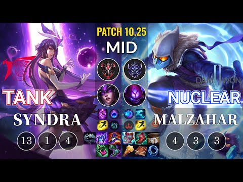 TLN Tank Syndra vs DWG Nuclear Malzahar Mid - KR Patch 10.25