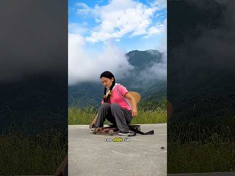 Cô gái tự chế chiếc xe độc đáo để xuống núi 🤩 #shortsviral #shortvideo ￼