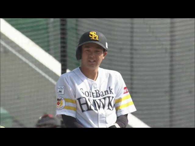 【ファーム】変化球を拾った!! ホークス・川瀬晃が走者一掃のタイムリー3ベースヒットを放つ!! 2022年4月6日 福岡ソフトバンクホークス 対 広島東洋カープ