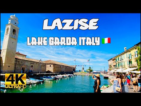 LAZISE LAKE GARDA ITALY | TOWN CENTER WALKING TOUR 4K UHD