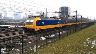 Lange Intercity Treinen (4x TRAXX+stam & VIRM-10) Rotterdam Zuid (met sneeuw)