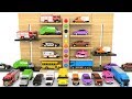 Learn Colors With Multi Level Parking Toy Street Vehicles Educational Videos Cars For KIDS