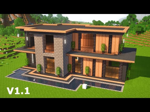 v1.1 Beautiful Modern House🏠/ Minecraft Tutorial