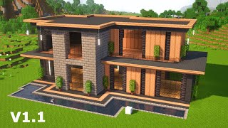 v1.1 Beautiful Modern House🏠/ Minecraft Tutorial