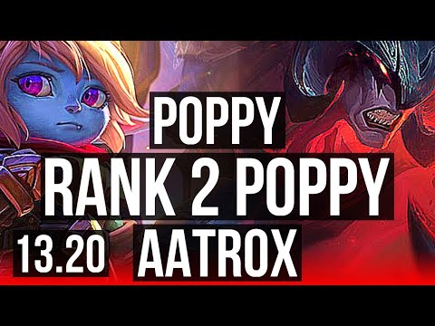 POPPY vs AATROX (TOP) | Rank 2 Poppy, 9/1/9, 65% winrate, Godlike | JP Challenger | 13.20