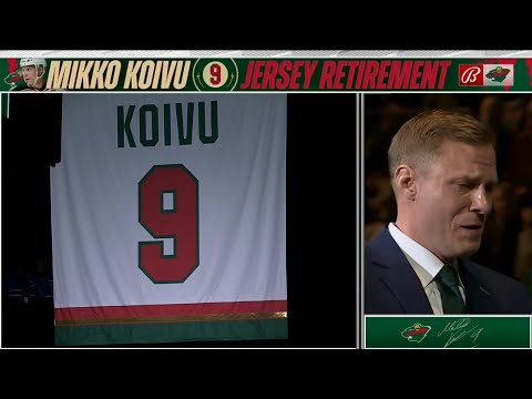 Mikko Koivu jersey retirement ceremony