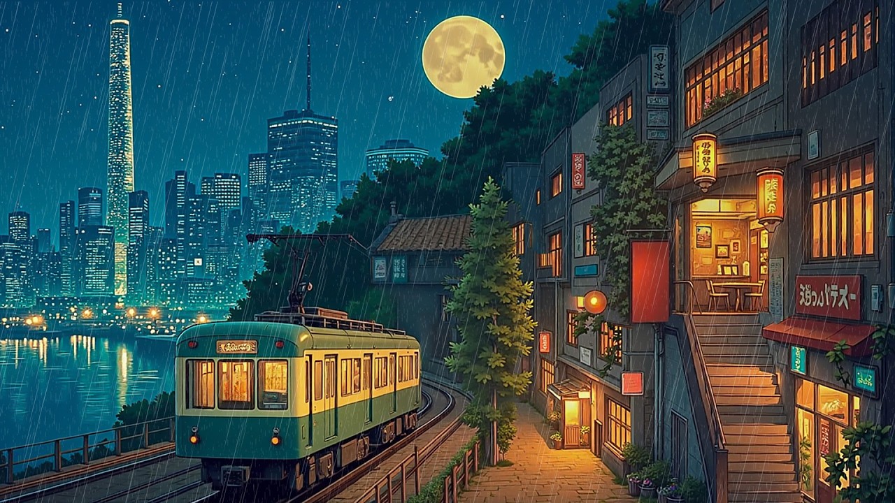 Rainy Japanese Lofi City 🌧️ Quiet Night Chill Lofi 🌃 Lofi Hip Hop Beats for Focus, Study & Relax
