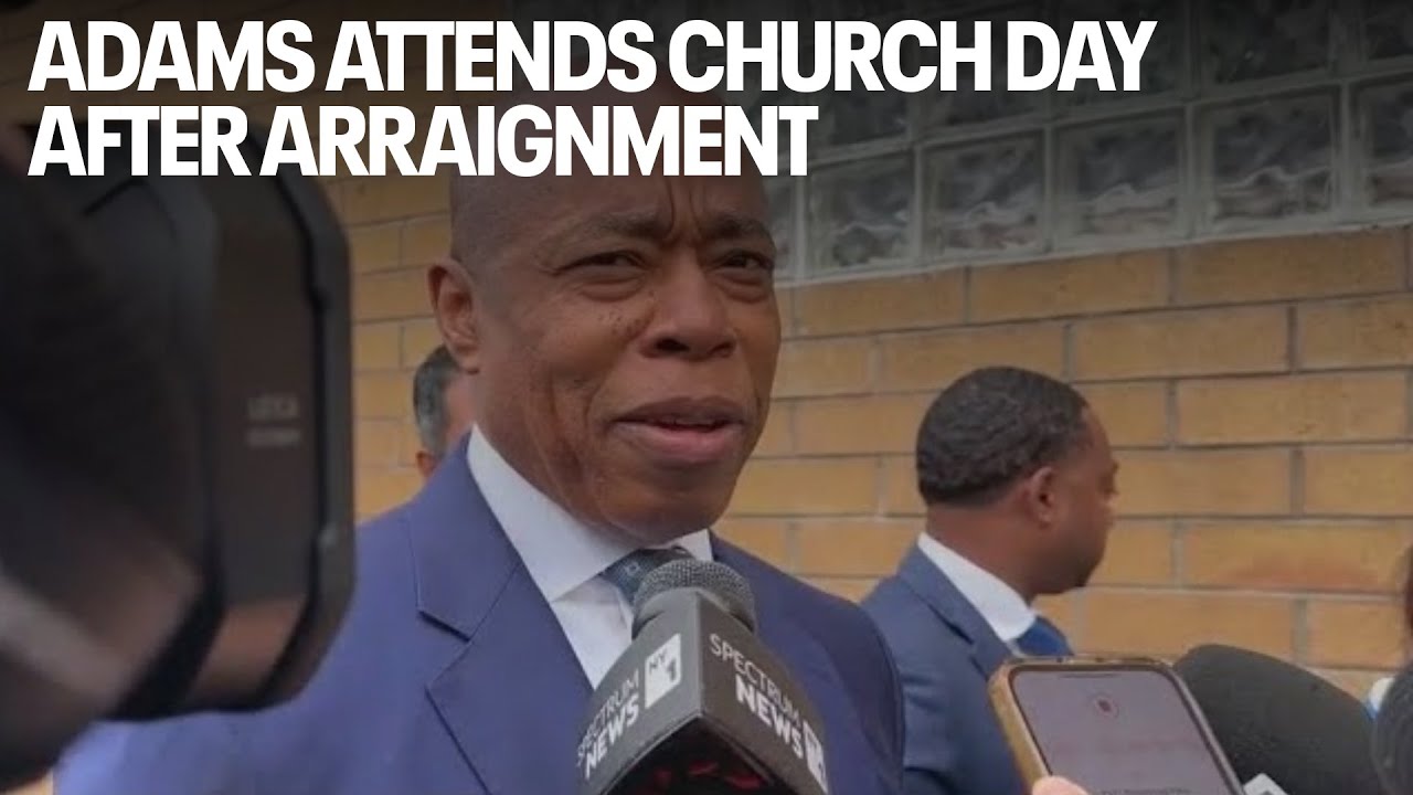 Adams attends church day after arraignment